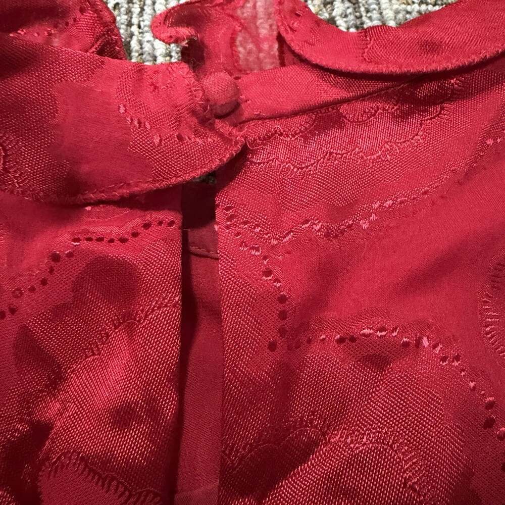 NWT Saloni Womens Sz 6 Silk Blend Rina B Ruffled Jacquard Mini Dress Long Sleeve - Picture 3 of 15